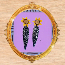 Load image into Gallery viewer, Sunflower hippie earrings