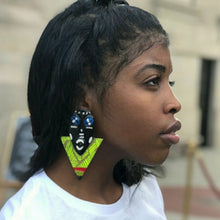 Load image into Gallery viewer, African art mask earrings
