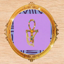 Load image into Gallery viewer, Adjustable Gold Ankh statement ring
