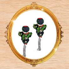 Load image into Gallery viewer, Stylish big tribal print statement earrings
